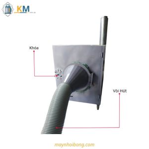 2 bộ phận khoá và vòi hút cài chắc chắn của máy KMBC-11